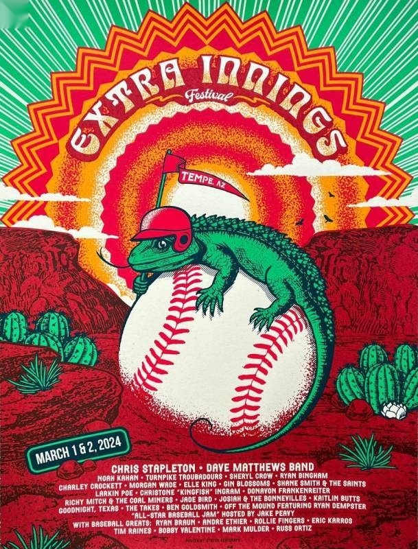Justin Helton (Status Serigraph) — Dave Matthews Band, Tempe Diablo Stadium, Tempe, AZ · Mar 2, 2024 Artist Poster
