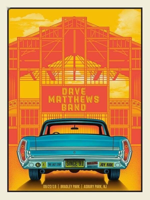 Methane Studios — Dave Matthews Band, Pensacola Bay Center, Pensacola, FL · Sep 22, 2019 Artist Poster