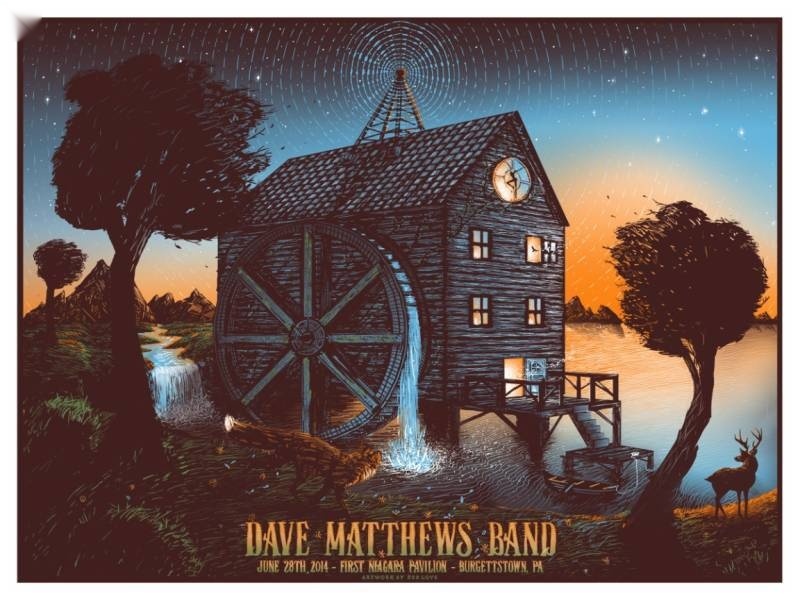 Zeb Love — Dave Matthews Band, First Niagara Pavilion, Burgettstown, PA · Jun 28, 2014 Artist Proof Poster