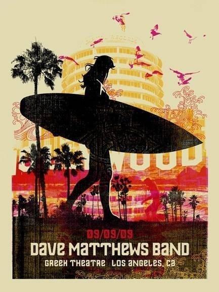 Methane Studios — Dave Matthews Band, Greek Theatre (Griffith Park), Los Angeles, CA · Sep 9, 2009 Artist Poster