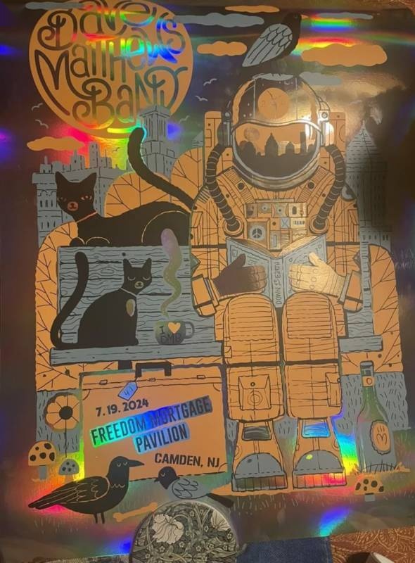 Methane Studios — Dave Matthews Band, Freedom Mortgage Pavilion, Camden, NJ · Jul 19, 2024 Show Foil Poster