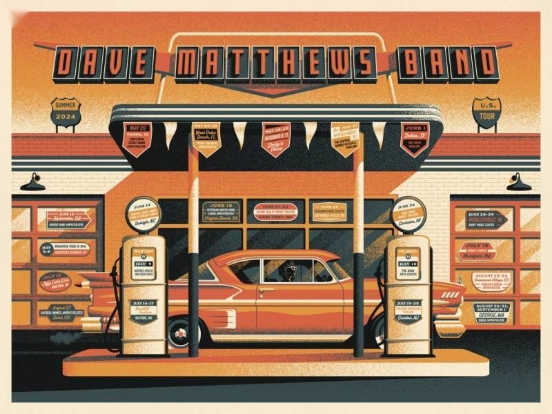 DKNG — Dave Matthews Band, 2024 Tour Poster, Unknown · Jan 1, 2024 Artist Poster