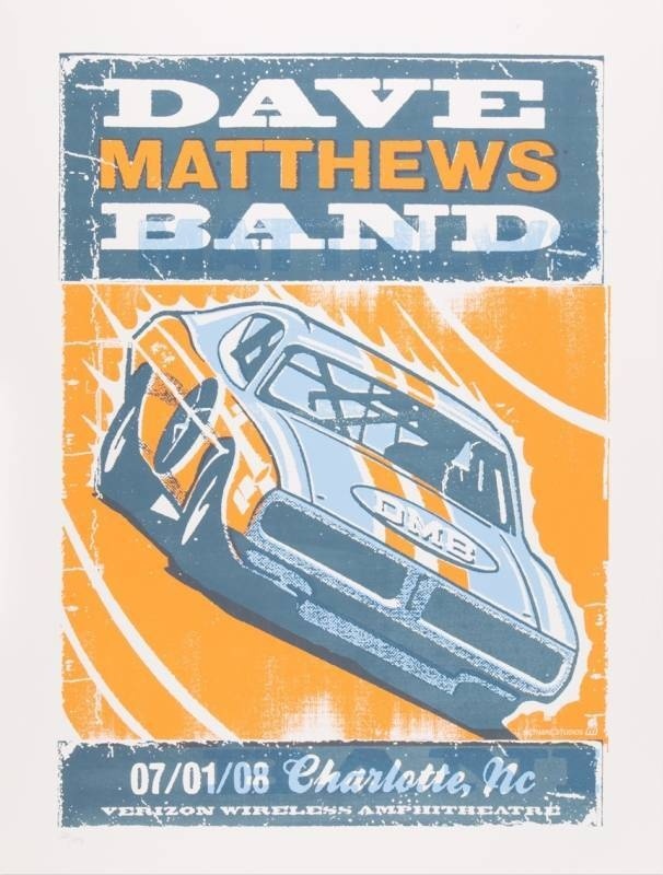 Methane Studios — Dave Matthews Band, PNC Music Pavilion, Charlotte, NC · Jul 1, 2008 Show Poster