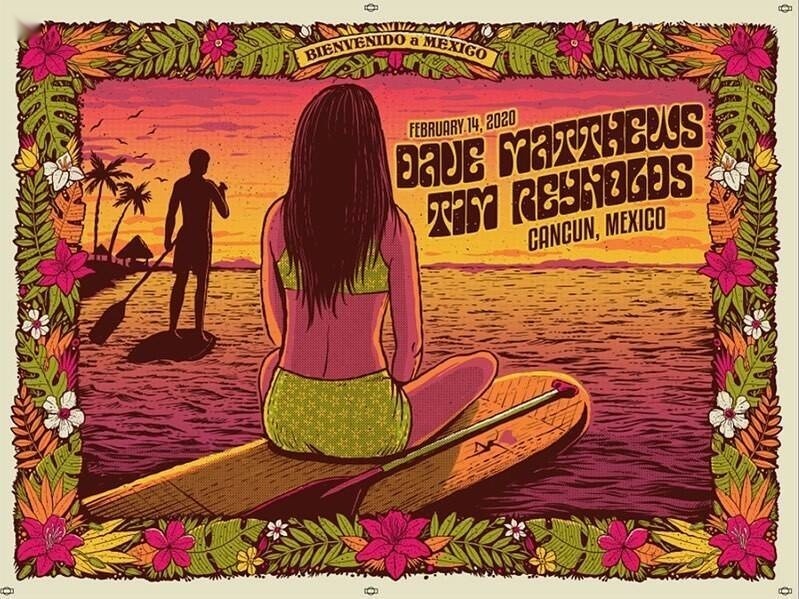 Methane Studios — Dave Matthews Band, Moon Palace Golf & Spa Resort, Cancún, MX · Feb 14, 2020 Show Poster