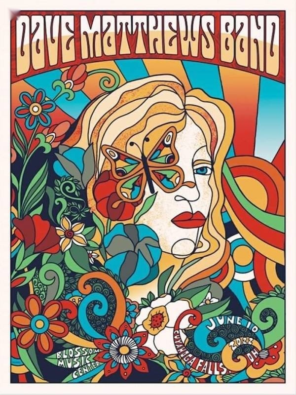 Nate Duval — Dave Matthews Band, Blossom Music Center, Cuyahoga Falls, OH · Jun 10, 2022 Artist Poster