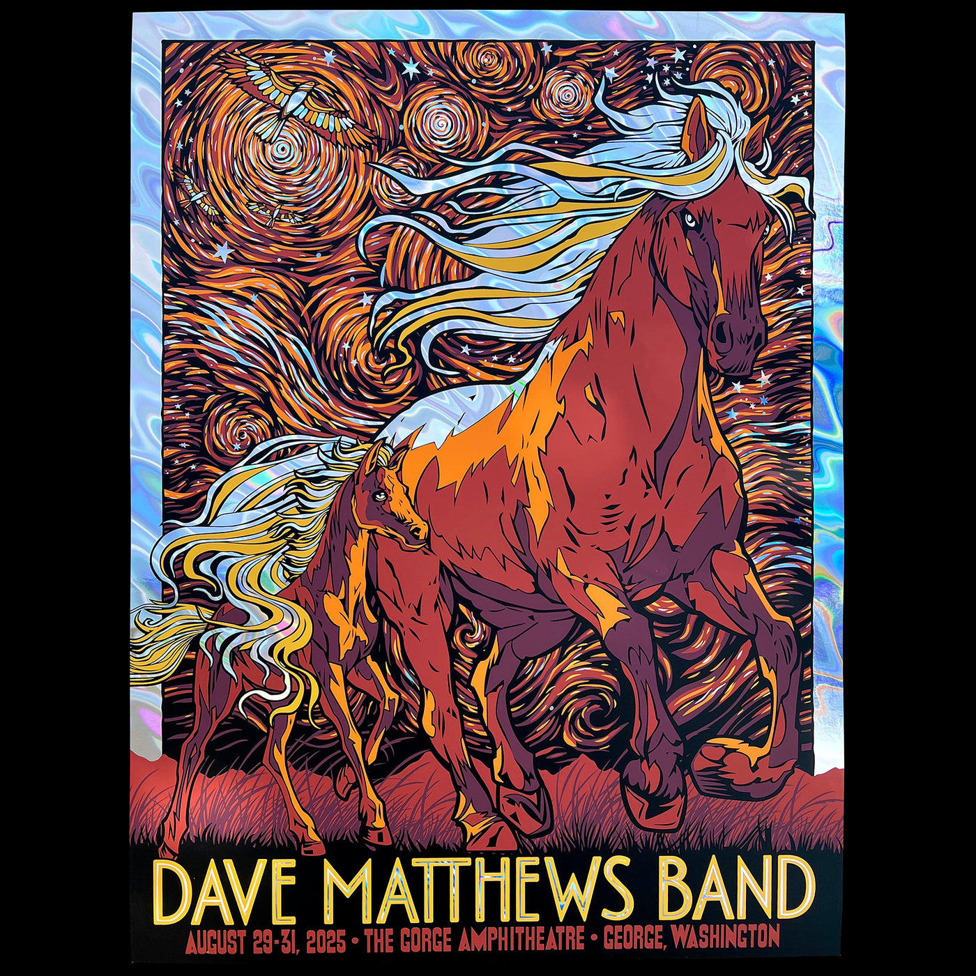 Todd Slater — Dave Matthews Band, The Gorge Amphitheatre, George, WA · Aug 29–31, 2025 Show Foil Poster
