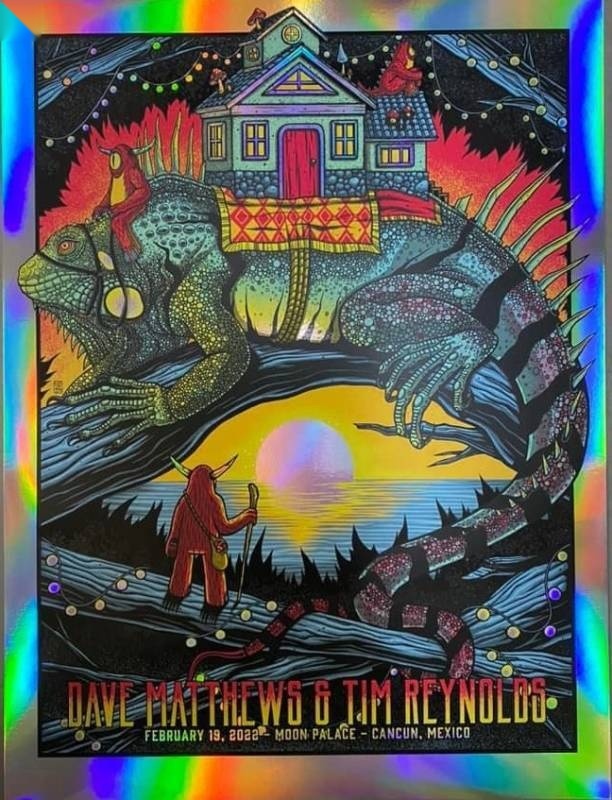 Jim Mazza — Dave Matthews Band, Moon Palace Golf & Spa Resort, Cancún, MEX · Feb 19, 2022 Artist Foil Poster