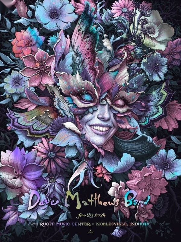 N.C. Winters — Dave Matthews Band, Ruoff Music Center, Noblesville, IN · Jun 29, 2024 Foil Poster