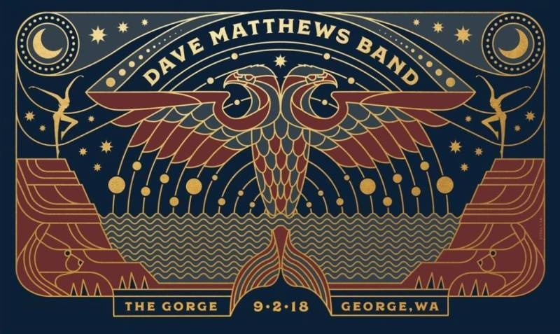 Brian Steely — Dave Matthews Band, The Gorge Amphitheatre, George, WA · Sep 2, 2018 Artist Poster