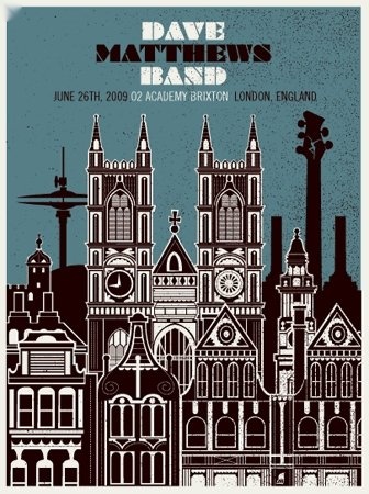 Methane Studios — Dave Matthews Band, O2 Academy, London, ENG · Jun 26, 2009 Poster