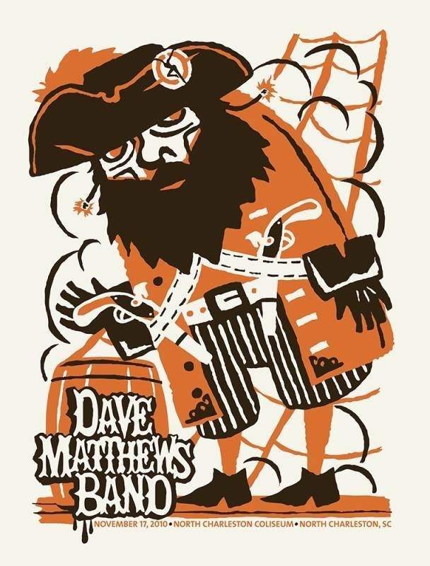 Furturtle Show Prints (Travis Bone) — Dave Matthews Band, North Charleston Coliseum, North Charleston, SC · Nov 17, 2010 Artist Poster