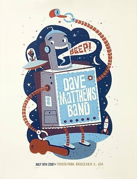 Methane Studios — Dave Matthews Band, Toyota Park, Bridgeview, IL · Jul 8, 2007 Artist Proof Poster