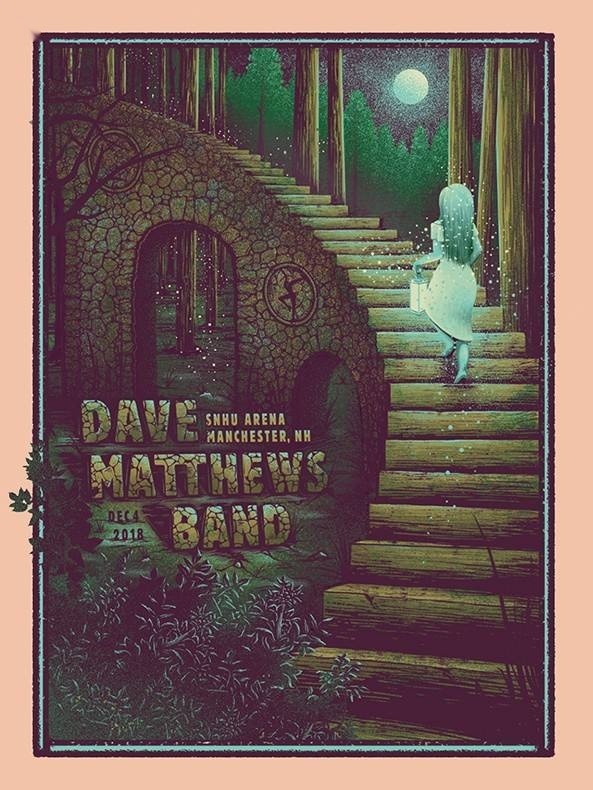 Christopher Gray — Dave Matthews Band, Southern New Hampshire University Arena, Manchester, NH · Dec 4, 2018 Variant Poster