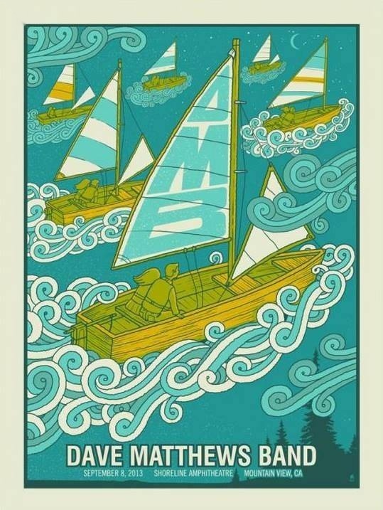 Methane Studios — Dave Matthews Band, Shoreline Amphitheatre at Mountain View, Mountain View, CA · Sep 8, 2013 Artist Proof Poster