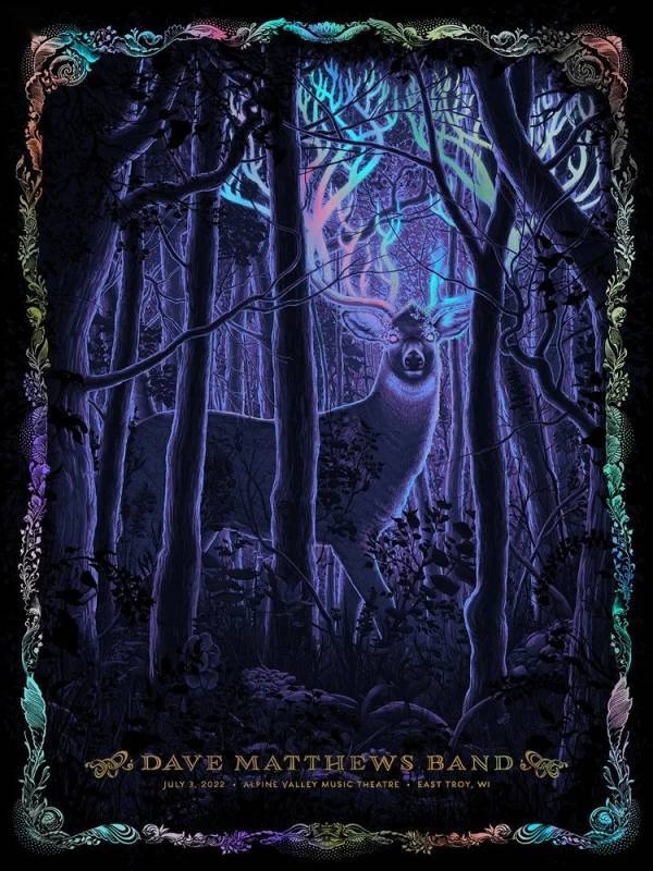 N.C. Winters — Dave Matthews Band, Alpine Valley Music Theatre, East Troy, WI · Jul 3, 2022 Artist Foil Poster