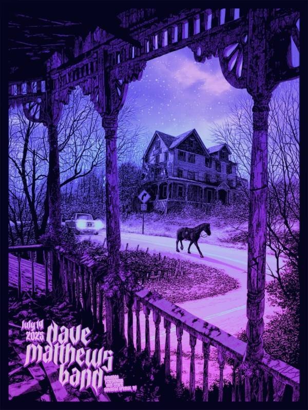 Daniel Danger — Dave Matthews Band, Saratoga Performing Arts Center, Saratoga Springs, NY · Jul 19, 2025 Show Foil Poster