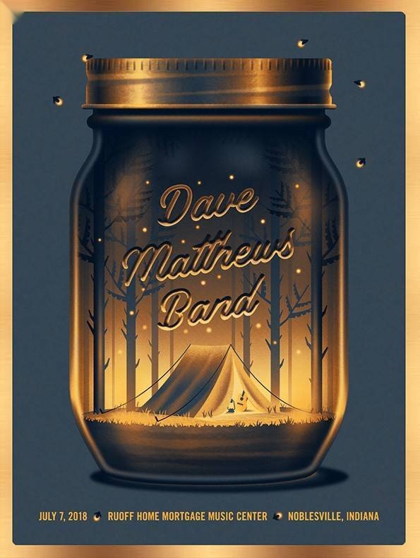 DKNG — Dave Matthews Band, Ruoff Music Center, Noblesville, IN · Jul 7, 2018 Artist Poster