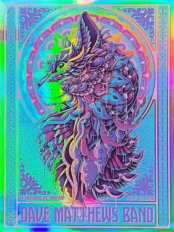Ben Kwok (BIOWORKZ) — Dave Matthews Band, Warehouse Show, Unknown · Jan 1, 2021 Foil Poster