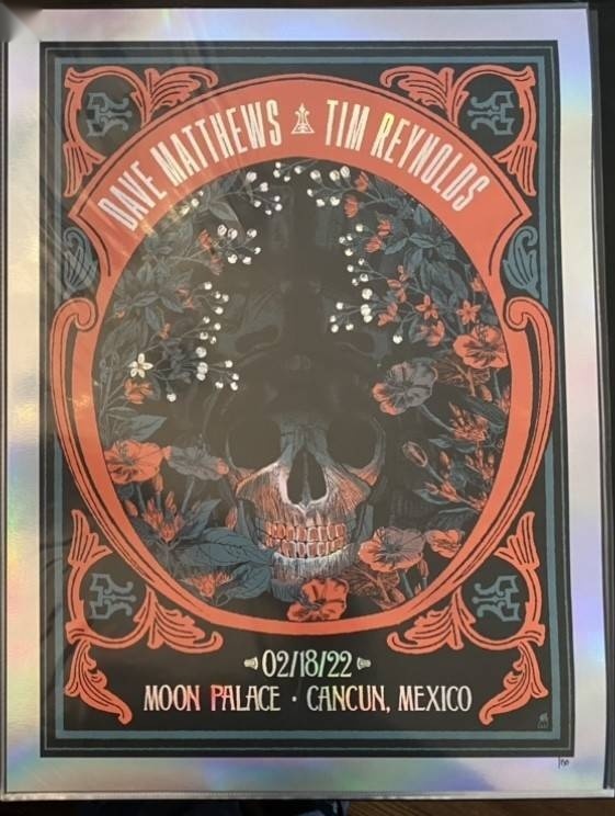 Methane Studios — Dave Matthews Band, Moon Palace Golf & Spa Resort, Cancún, MEX · Feb 18, 2022 Show Foil Poster