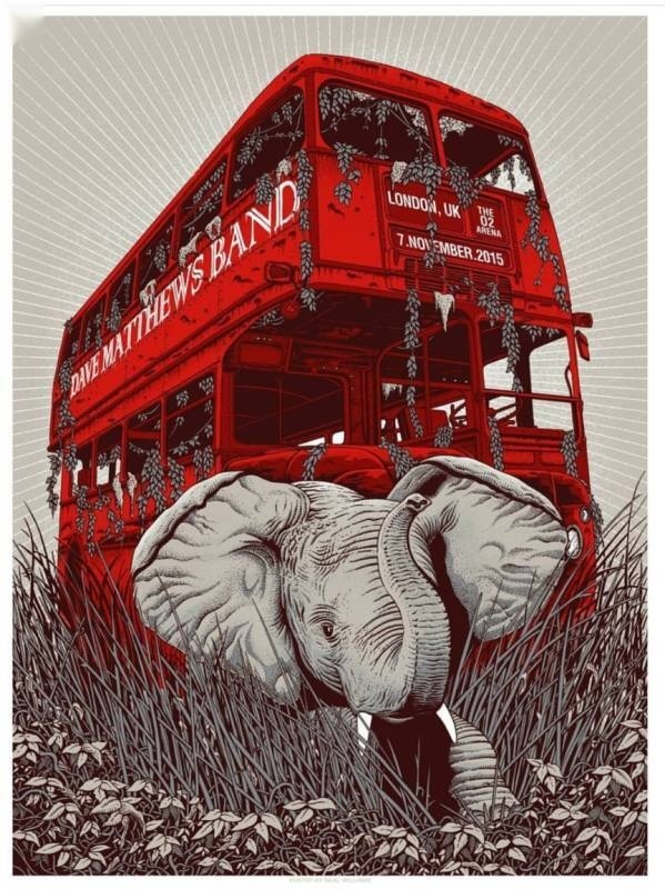 Neal Williams — Dave Matthews Band, The O2 arena, London, ENG · Nov 7, 2015 Artist Poster