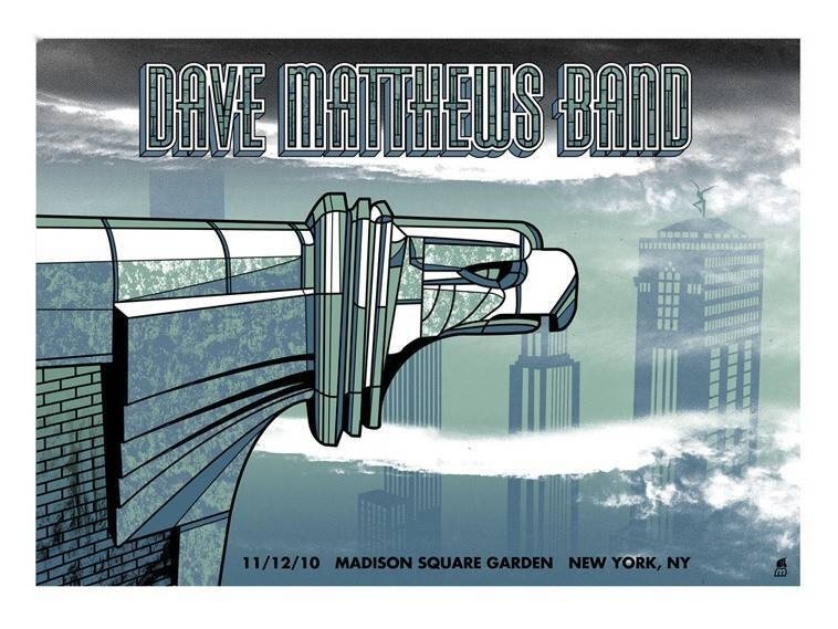 Methane Studios — Dave Matthews Band, Madison Square Garden, New York, NY · Nov 12, 2010 Show Poster