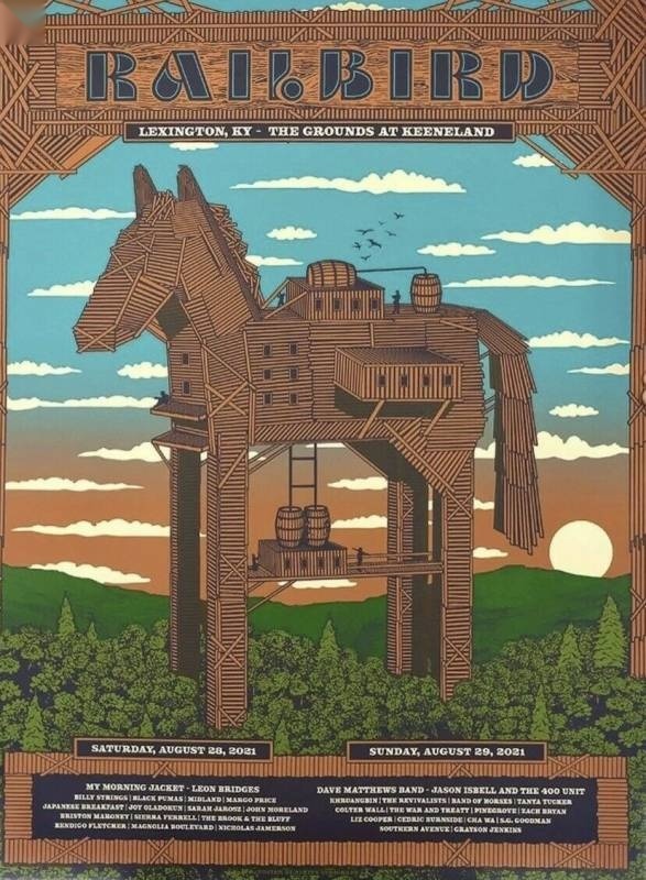 Justin Helton (Status Serigraph) — Dave Matthews Band, The Grounds at Keeneland, Lexington, KY · Aug 29, 2021 Artist Poster