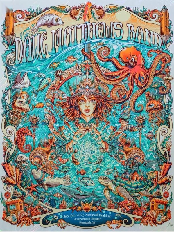Juan Ma Orozco — Dave Matthews Band, Northwell Health at Jones Beach Theater, Wantagh, NY · Jul 19, 2023 Artist Foil Poster