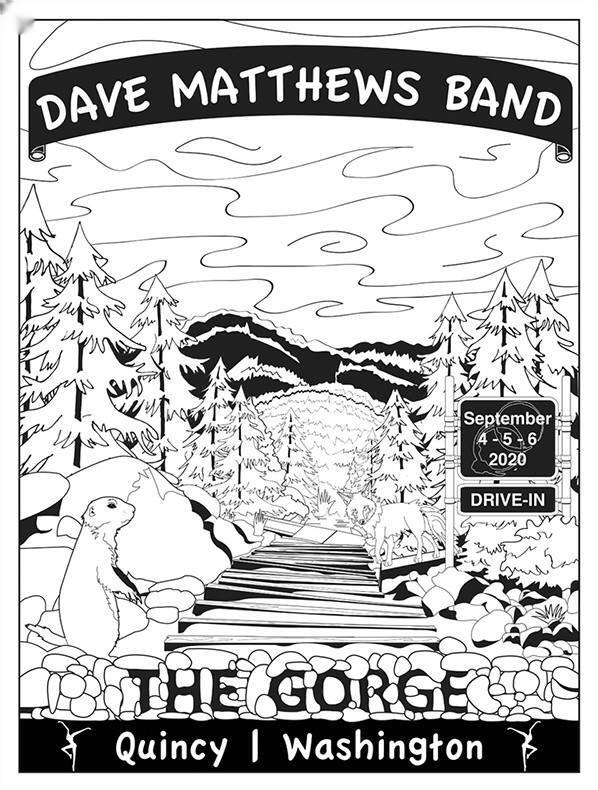 Jamison Grace — Dave Matthews Band, The Gorge Amphitheatre, George, WA · Sep 4–6, 2020 Poster