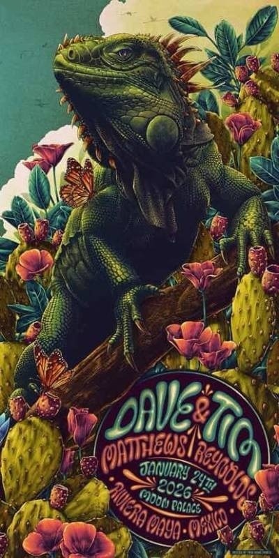 Max Mahn (Twin Home Prints) — Dave Matthews Band, Moon Palace, Cancun, MEX · Jan 24, 2026 Show Poster
