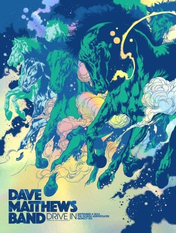 Ken Taylor — Dave Matthews Band, The Gorge Amphitheatre, George, WA · Sep 4, 2016 Foil Poster