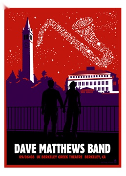 Methane Studios — Dave Matthews Band, William Randolph Hearst Greek Theatre (The University of California, Berkeley), Berkeley, CA · Sep 6, 2008 Poster