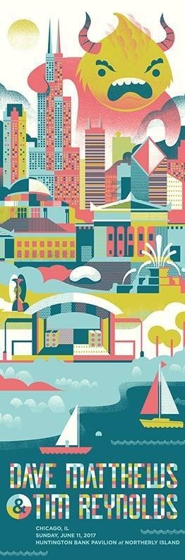 Delicious Design League — Dave Matthews Band, Huntington Bank Pavilion at Northerly Island, Chicago, IL · Jun 11, 2017 Artist Poster
