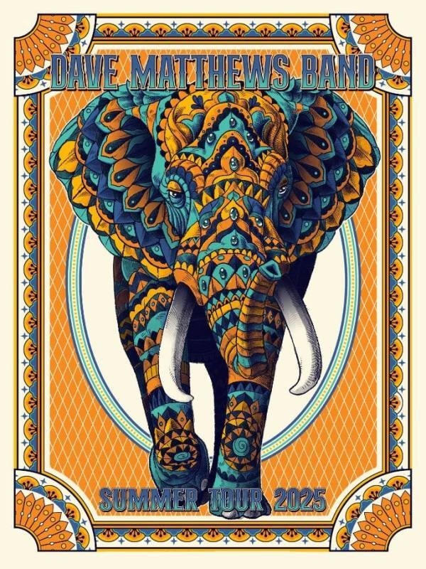 Ben Kwok (BIOWORKZ) — Dave Matthews Band, *multiple venues, Unknown · Jan 1, 2025 Artist Poster