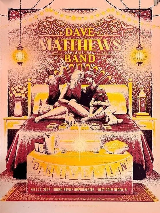 Half Hazard Press — Dave Matthews Band, iTHINK Financial Amphitheatre, West Palm Beach, FL · Sep 14, 2007 Variant Poster