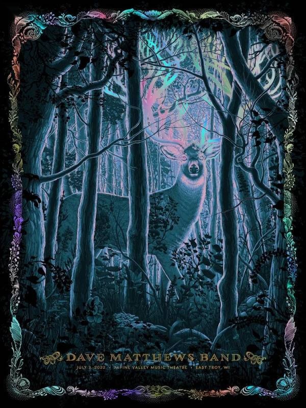 N.C. Winters — Dave Matthews Band, Alpine Valley Music Theatre, East Troy, WI · Jul 3, 2022 Artist Foil Poster