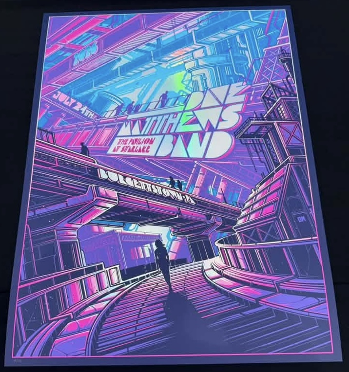 Dan Mumford — Dave Matthews Band, The Pavilion at Star Lake, Burgettstown, PA · Jul 24, 2026 Artist Foil Poster