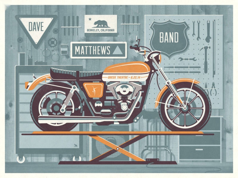 DKNG — Dave Matthews Band, William Randolph Hearst Greek Theatre (The University of California, Berkeley), Berkeley, CA · Aug 22, 2014 Poster