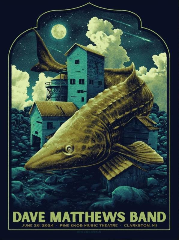 Max Mahn (Twin Home Prints) — Dave Matthews Band, Pine Knob Music Theatre, Clarkston, MI · Jun 26, 2024 Artist Poster