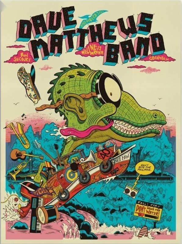 Ryan (Your Cinema) Besch — Dave Matthews Band, Bon Secours Wellness Arena, Greenville, SC · Nov 8, 2023 Artist Poster