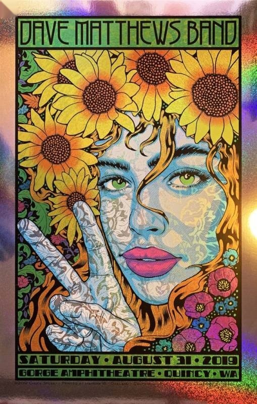 Chuck Sperry — Dave Matthews Band, The Gorge Amphitheatre, George, WA · Aug 31, 2019 Foil Poster