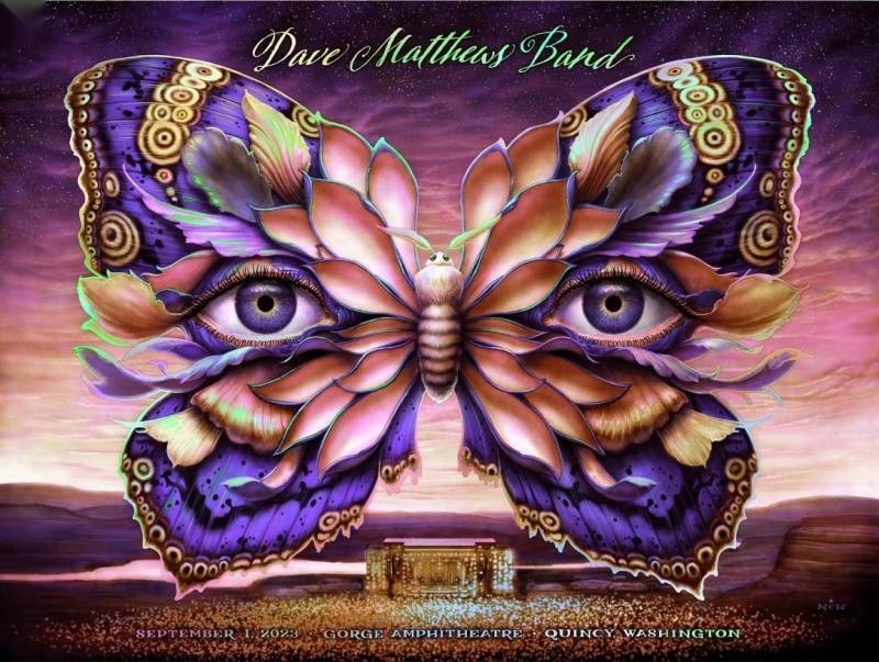 N.C. Winters — Dave Matthews Band, The Gorge Amphitheatre, George, WA · Sep 1, 2023 Foil Poster
