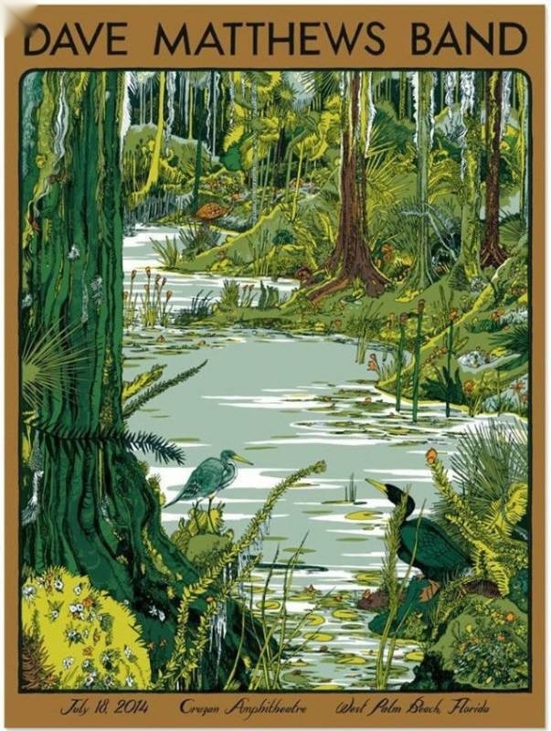 Landland — Dave Matthews Band, iTHINK Financial Amphitheatre, West Palm Beach, FL · Jul 19, 2014 Artist Poster