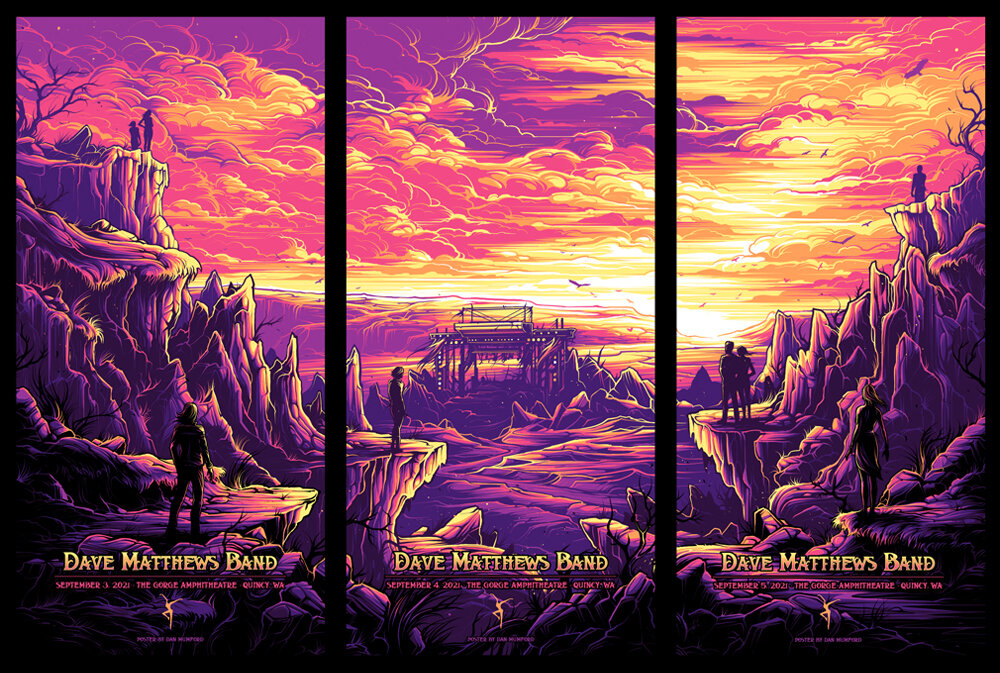 Dan Mumford — Dave Matthews Band, Gorge Amphitheatre, George, WA · Sep 3–5, 2021 Variant Poster