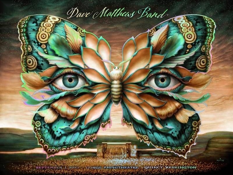 N.C. Winters — Dave Matthews Band, The Gorge Amphitheatre, George, WA · Sep 1, 2023 Show Foil Poster