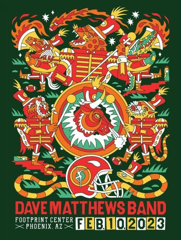 Joshua Noom — Dave Matthews Band, Footprint Center, Phoenix, AZ · Feb 10, 2023 Artist Poster