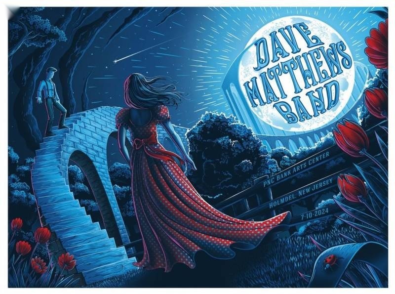 Landon Armstrong (F4D Studios) — Dave Matthews Band, PNC Bank Arts Center, Holmdel, NJ · Jul 10, 2024 Artist Poster