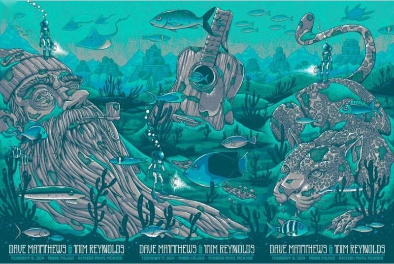 Jim Mazza — Dave Matthews Band, Moon Palace Golf & Spa Resort, Cancún, MX · Feb 16–18, 2024 Show Poster