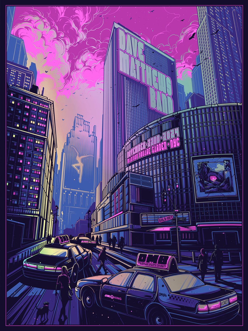 Dan Mumford — Dave Matthews Band, Madison Square Garden, New York, NY · Nov 22, 2024 Show Foil Poster