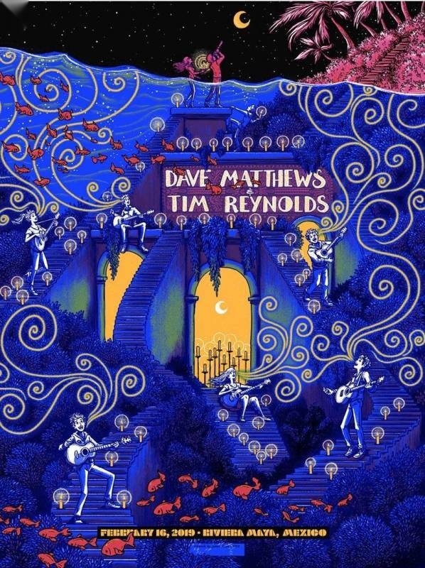 James Flames — Dave Matthews Band, Playa Azul, Riviera Maya, MEX · Feb 16, 2019 Artist Poster
