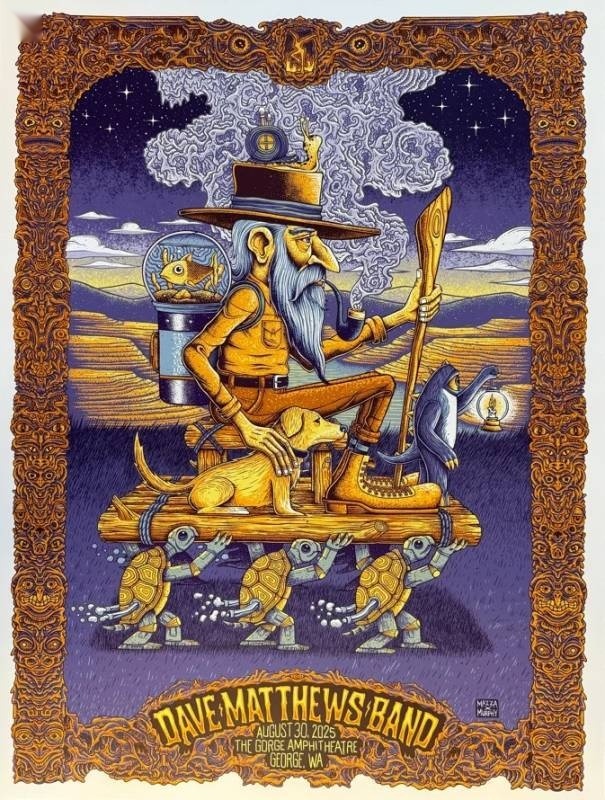 Jim Mazza — Dave Matthews Band, The Gorge Amphitheatre, George, WA · Aug 30, 2025 Artist Poster